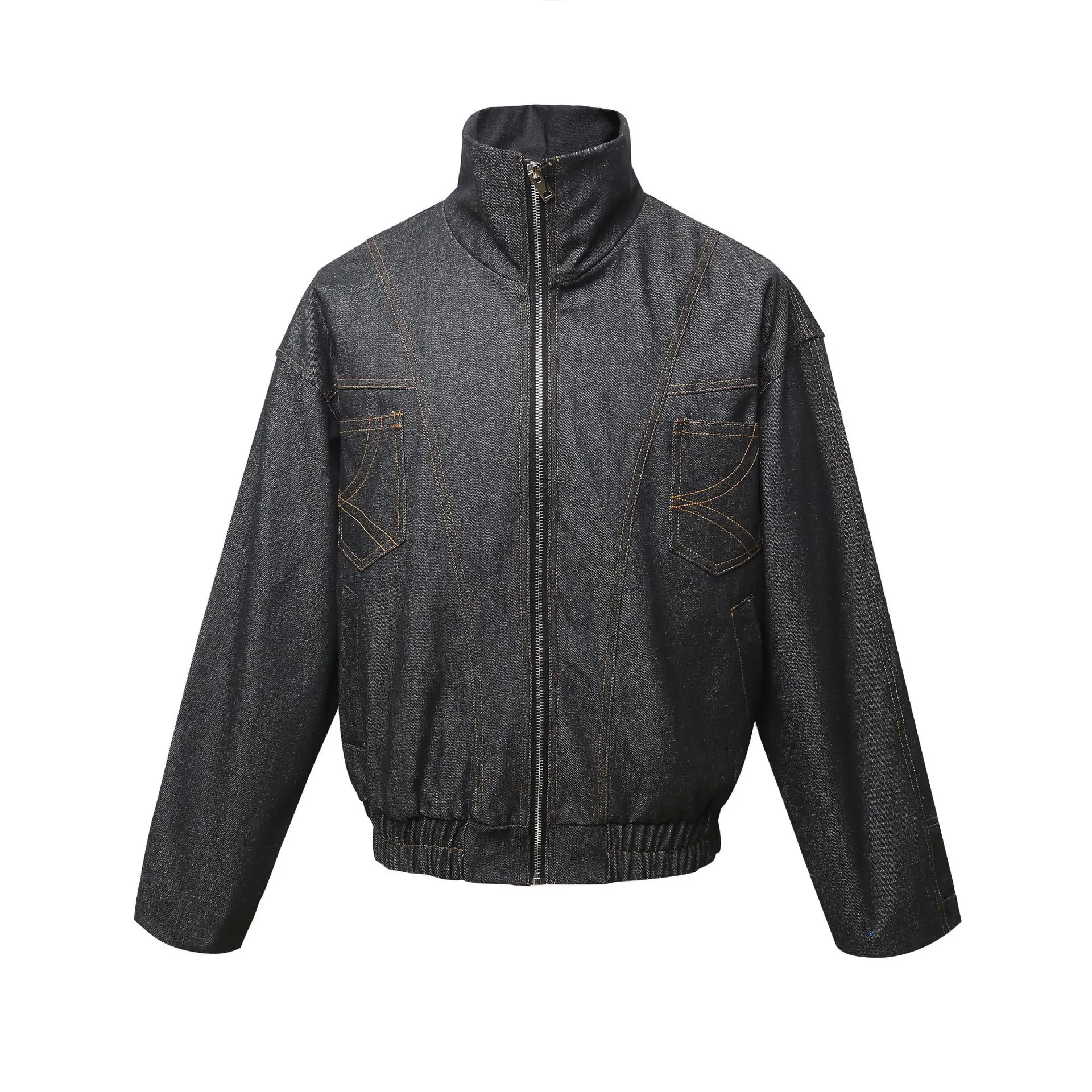 Men's Washed Zip Up Denim Jacket